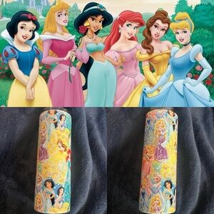 Disney Princess Stainless Steel Tumblr w/ Straw and Straw Cleaner